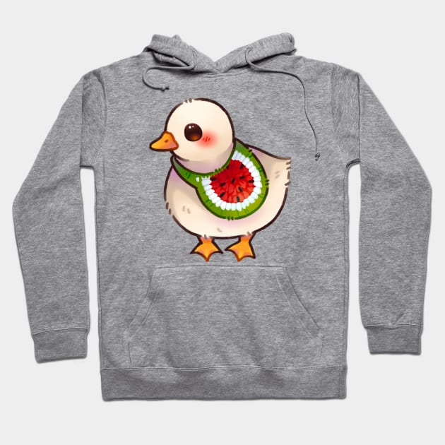 Duck with Watermelon Bag Hoodie by Riacchie Illustrations